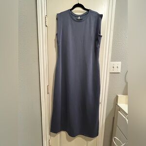 GRECERELLE Women Short Sleeve Casual Loose Split Long Maxi Dress with Pockets